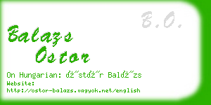 balazs ostor business card